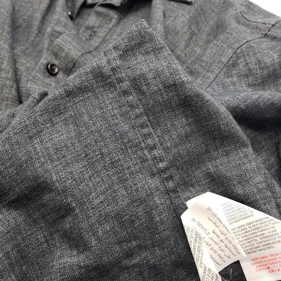 Philipp Plein Homme Shirt Mens Medium Gray Long Sleeve Button Up Textured Casual - Picture 9 of 10